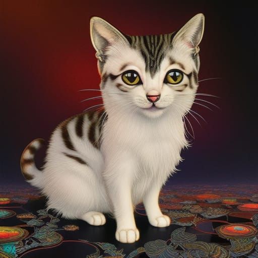 Chibi Cat in Dark Fantasy Concept Art