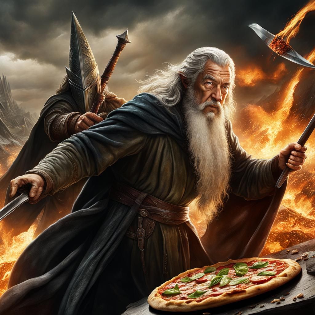 Gandalf vs Frodo: Epic Pizza Battle in Gondor