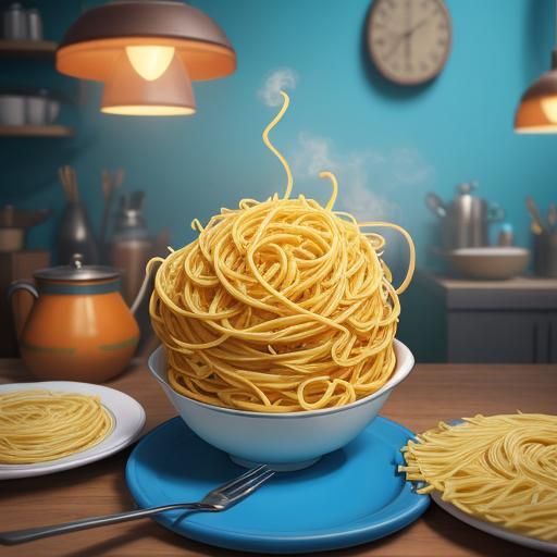 Pixar-Style Pasta: Whimsical Concept Art