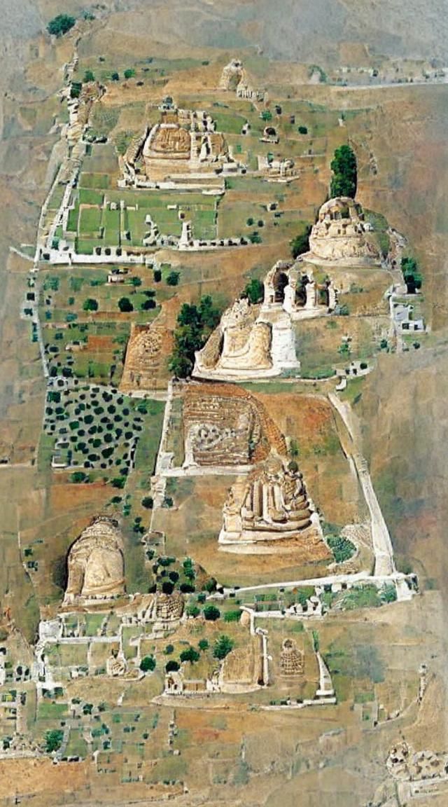 A large Greek city built by Demetrius and rebuilt by Menander has been excavated at the archaeological site of Sirkap ne...