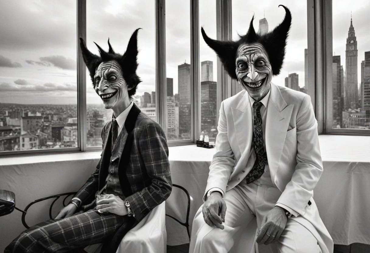 Formerly part of the Boyband 'Clowns' - Now running the 'record company.'
'Clown-boys make good!' (WSJ)