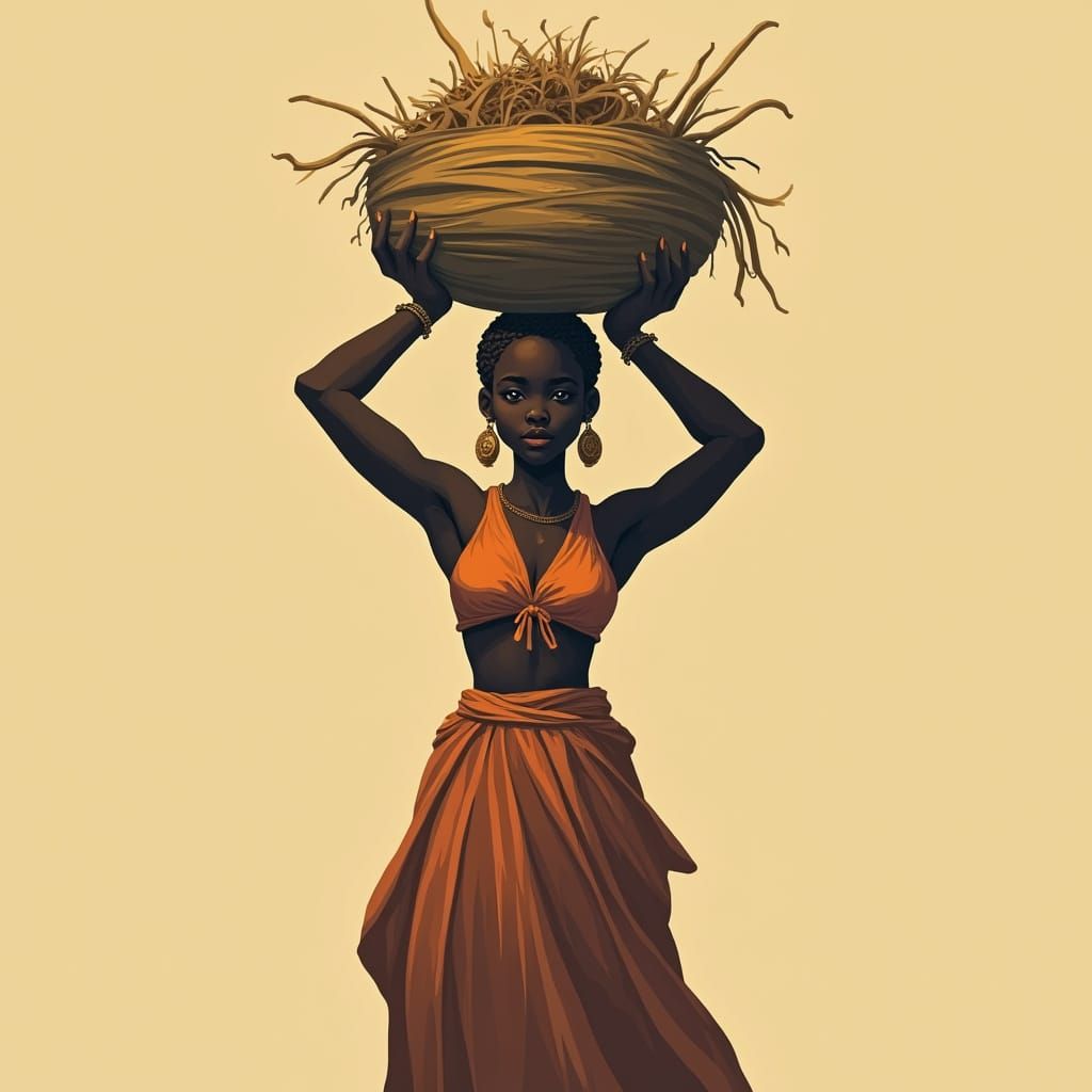 Empowering Kayayei Silhouette Logo Conveys Quiet Strength an...