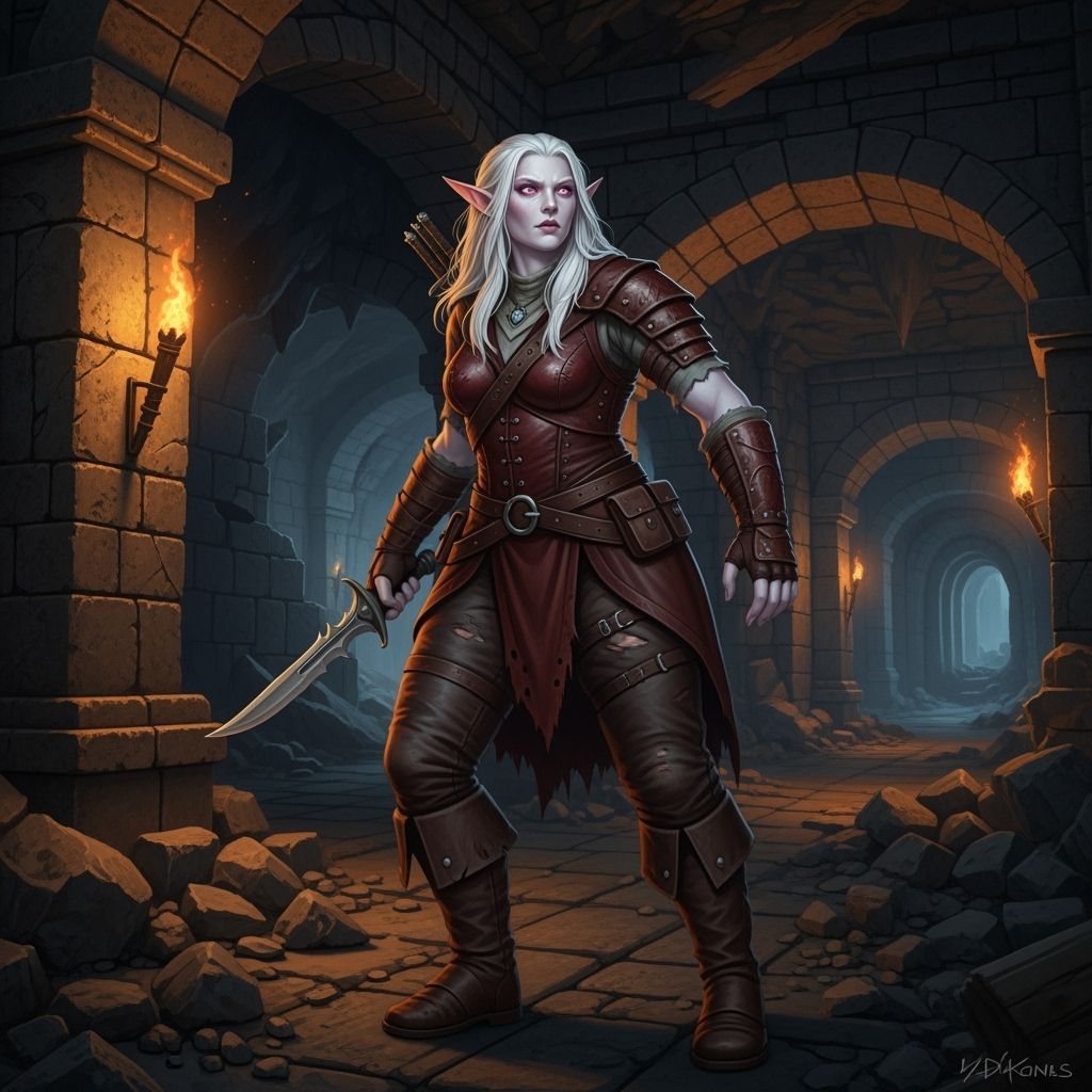 Albino Elf Searches Dark Underground Complex