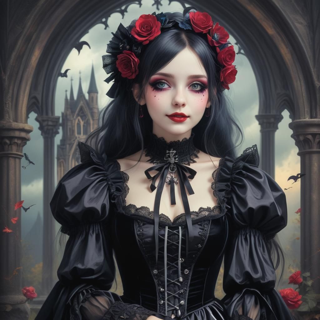Vibrant Gothic Dreamscape: A Happy Daydream