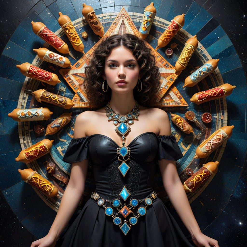 Surreal Occult Battlefield with Beer-Bellied Goddesses