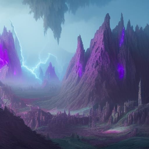 Fantastical Purple Matte Painting in 8K