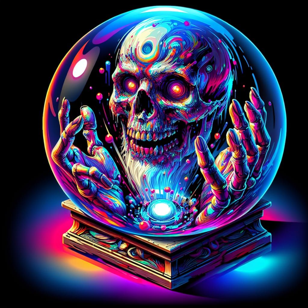 Isometric Holographic Madame Leota Crystal Ball Illusion