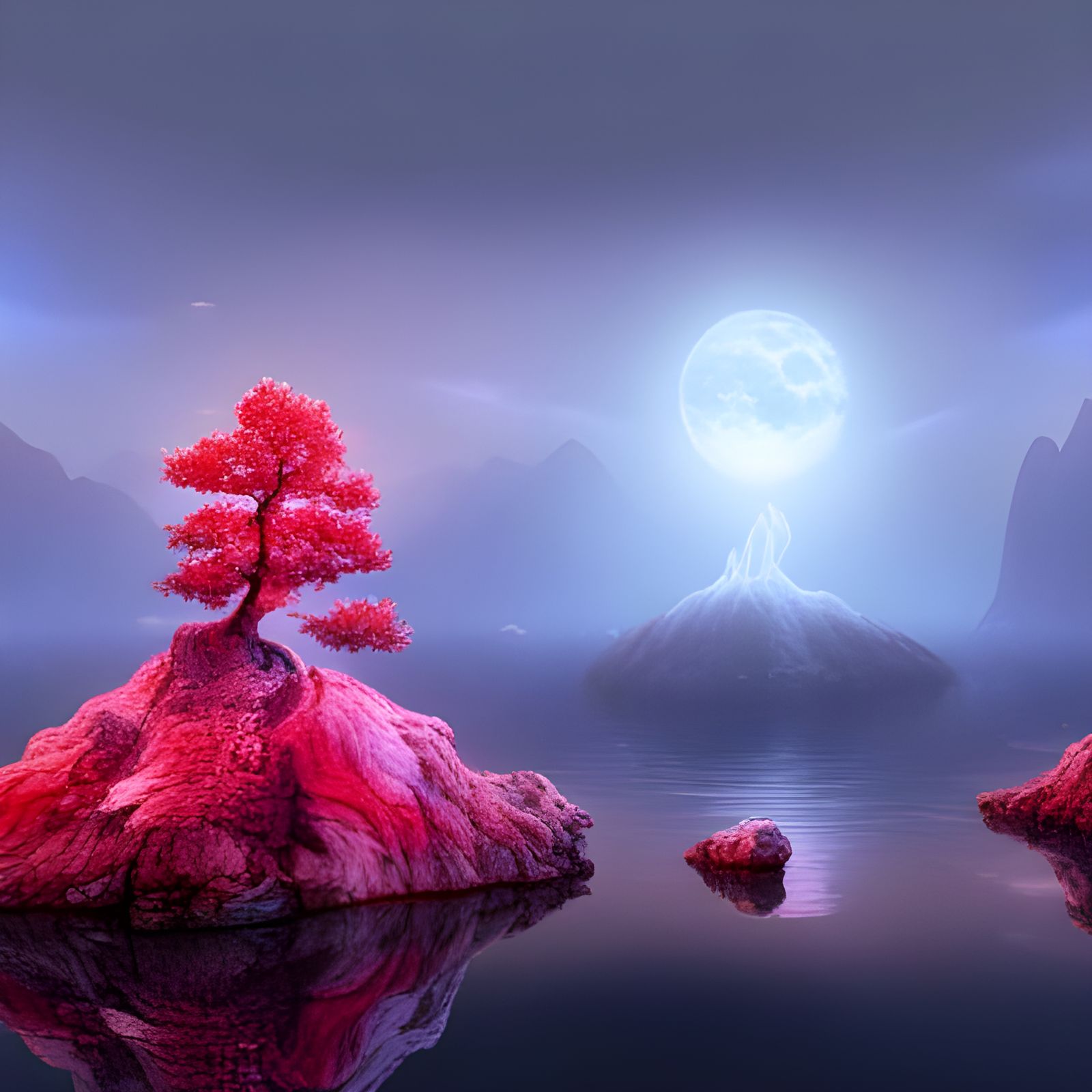 Bonsai Tree Under Starscape