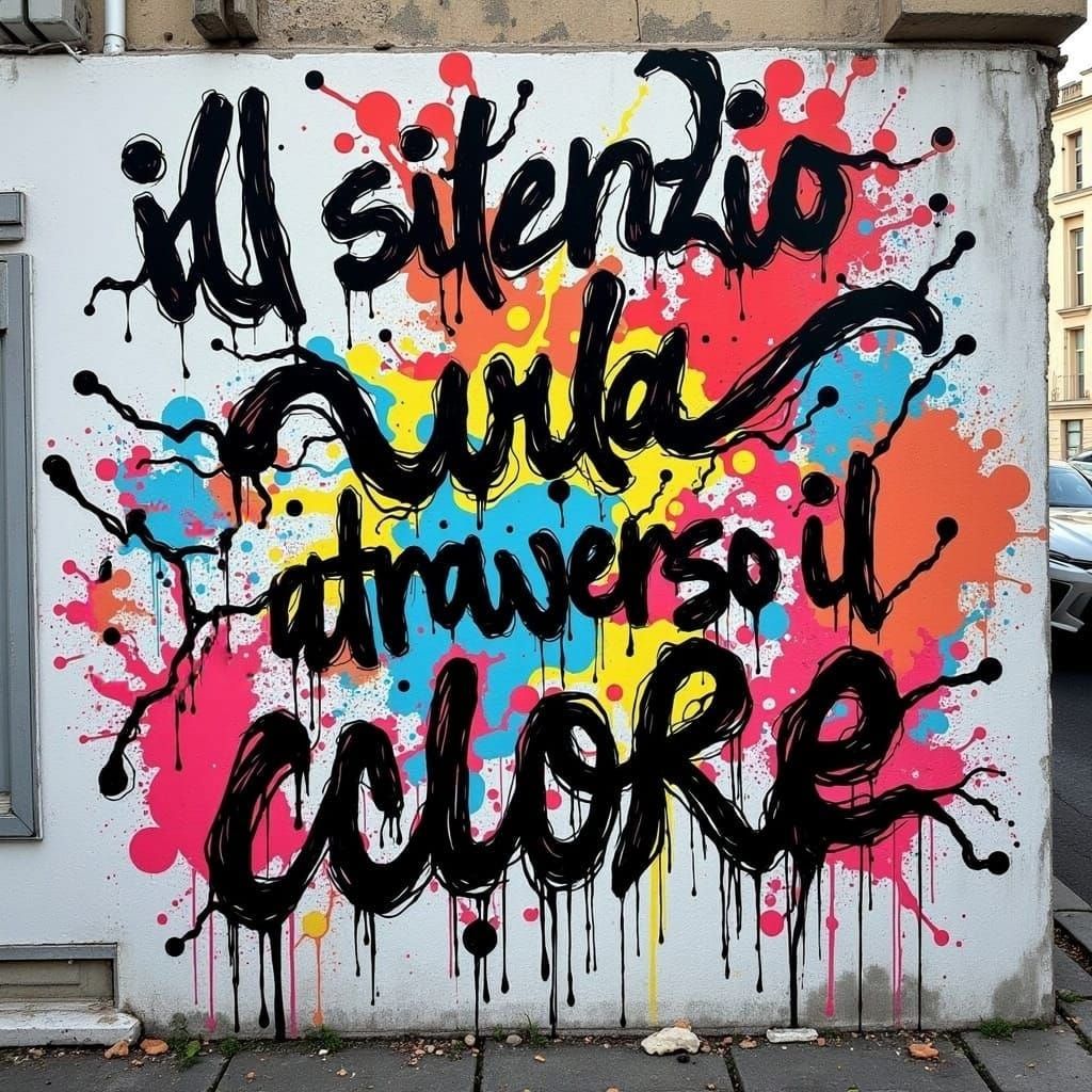 Vibrant Graffiti with Twisted Ink Style and Bold Color