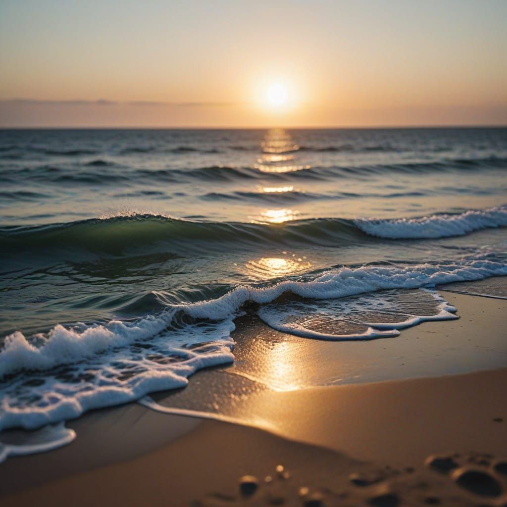 Panoramic Ocean Horizon in Ethereal Light