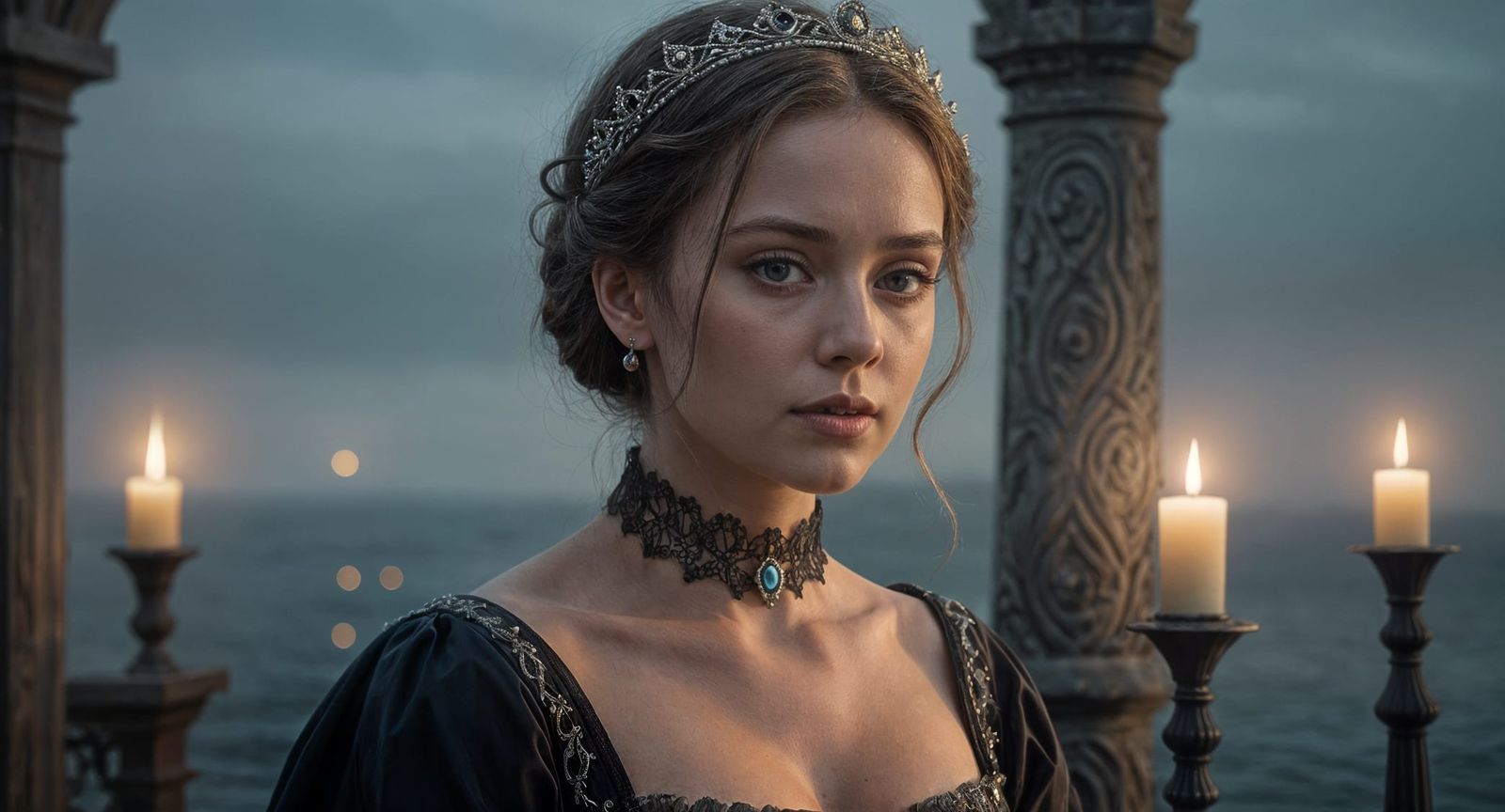 Regal Polish Princess in Dark Fantasy Style