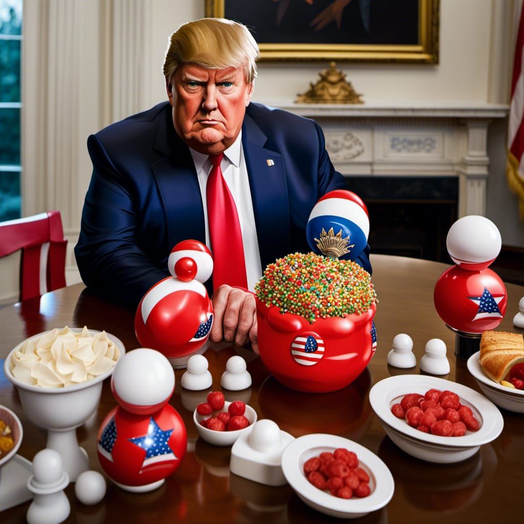 Cartoonish Obese Trump Caricature