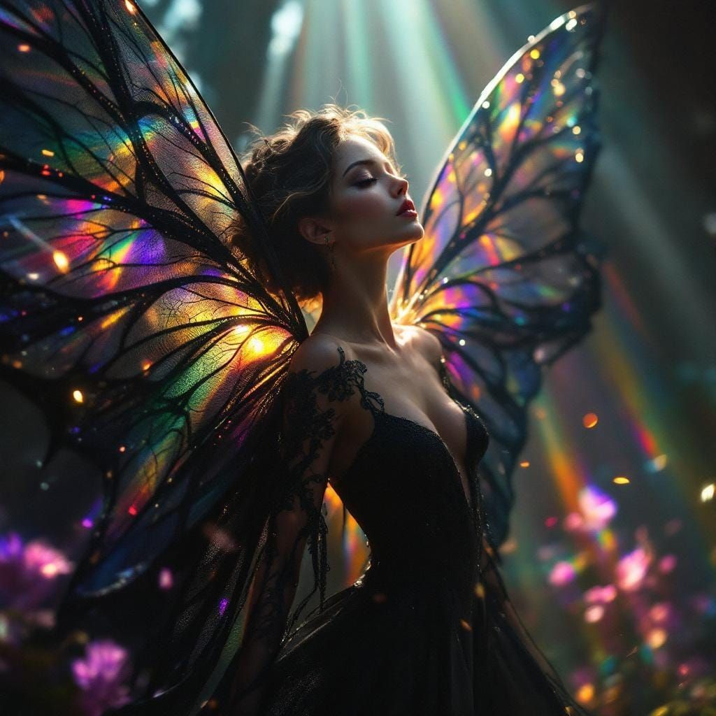 Prism Winged Fairy in Hyperrealistic Style