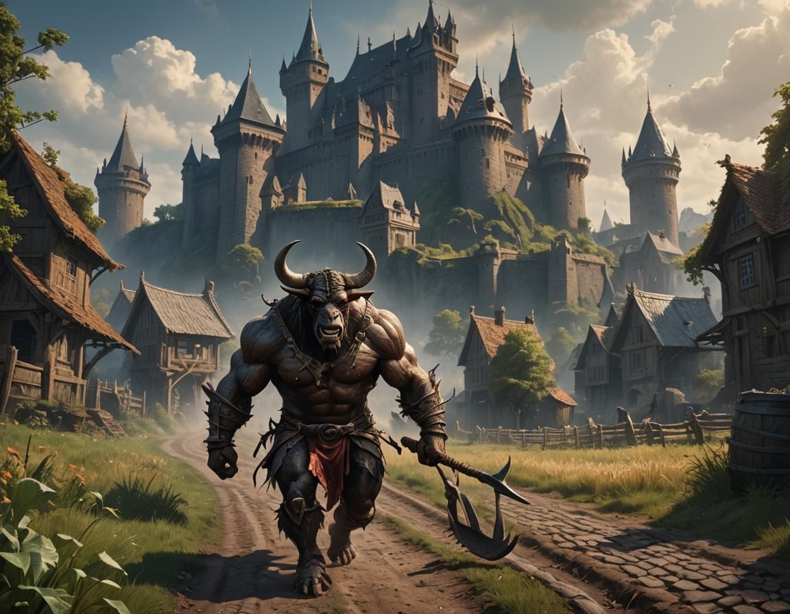 Blind Minotaur's Journey to the Castle