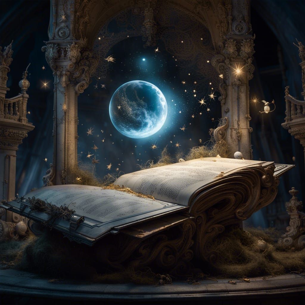 Miniature World Unveiled from Open Scroll