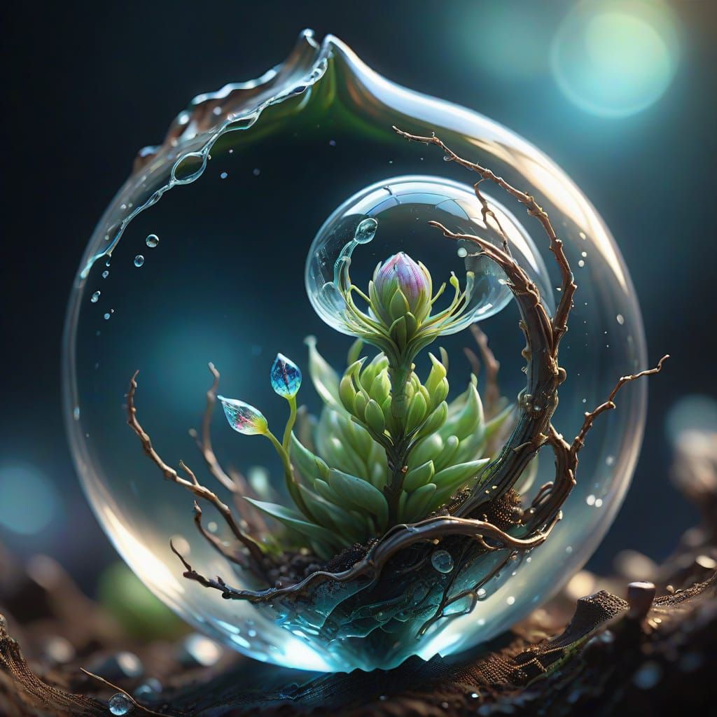 Budding Beauty: Mythical Seed Unfurls in Shattered Time