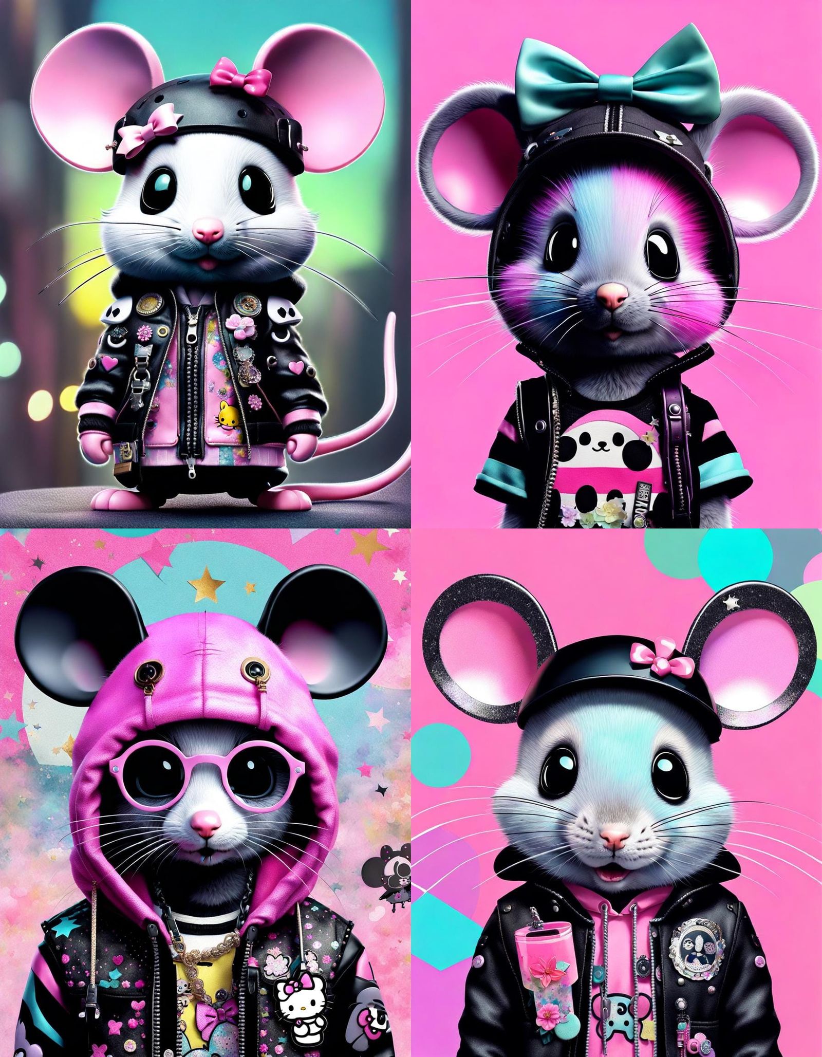 Sanrio Mouse in Pastel Goth Collage