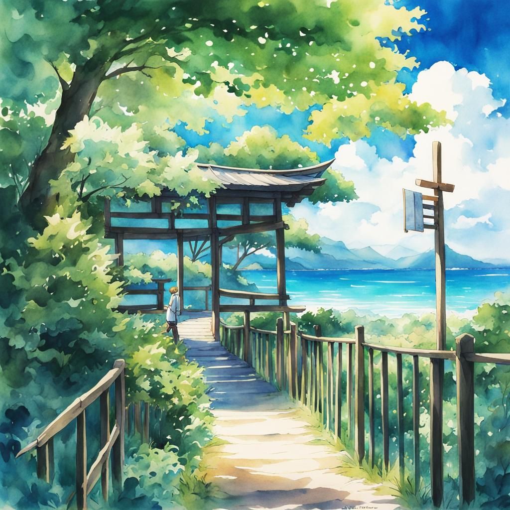 Anime Inspired Watercolor Painting