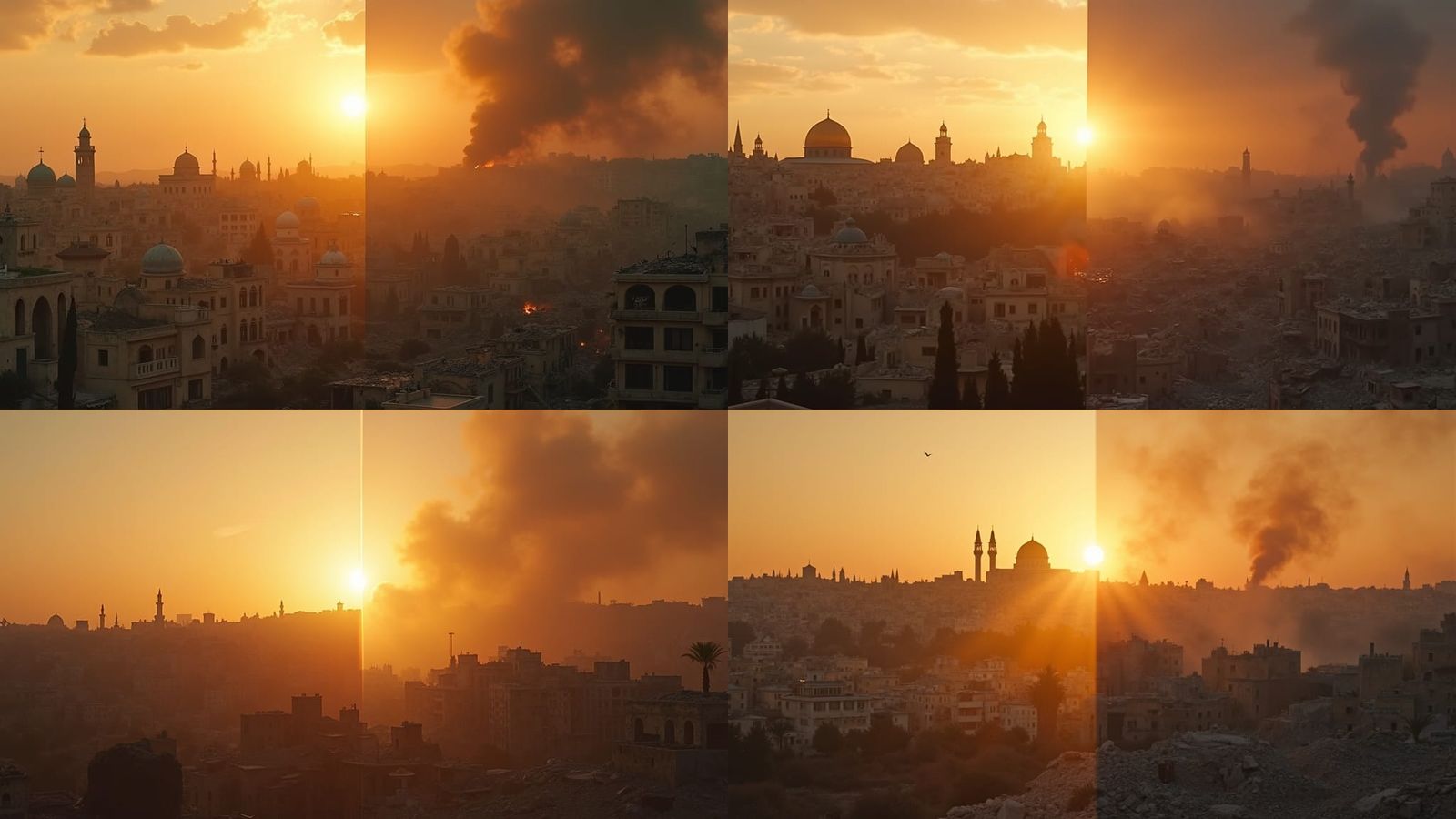 Jerusalem: Sunrise Peace Contrasts War-Torn City