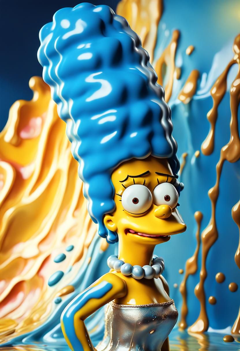 Surreal Marge Simpson Bratz Doll Portrait, 3D Game Art