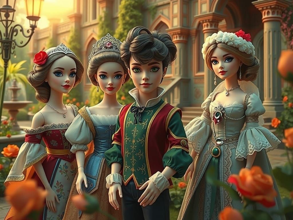 Renaissance Dolls in Elegant Castle Setting