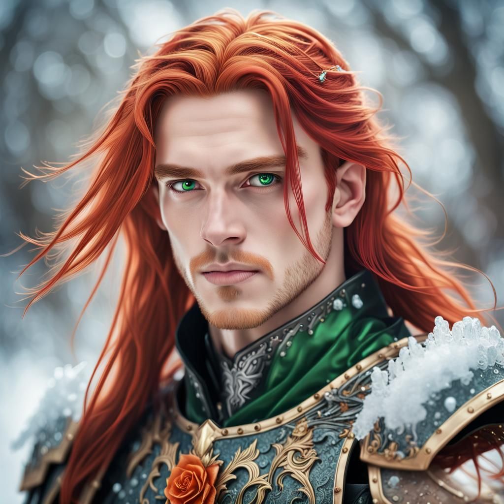 Fairycore Prince in Ice Armor: Gouache Impressionist Style