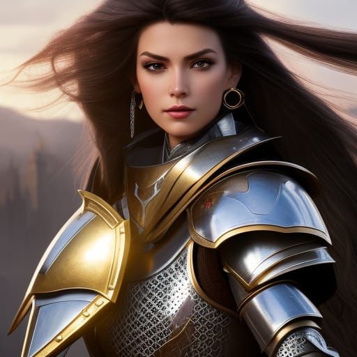 Beautiful Female Knight D&D Character Portrait