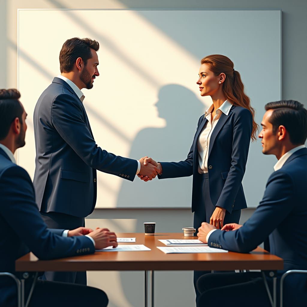 Dynamic Business Scene: Teamwork and Professionalism