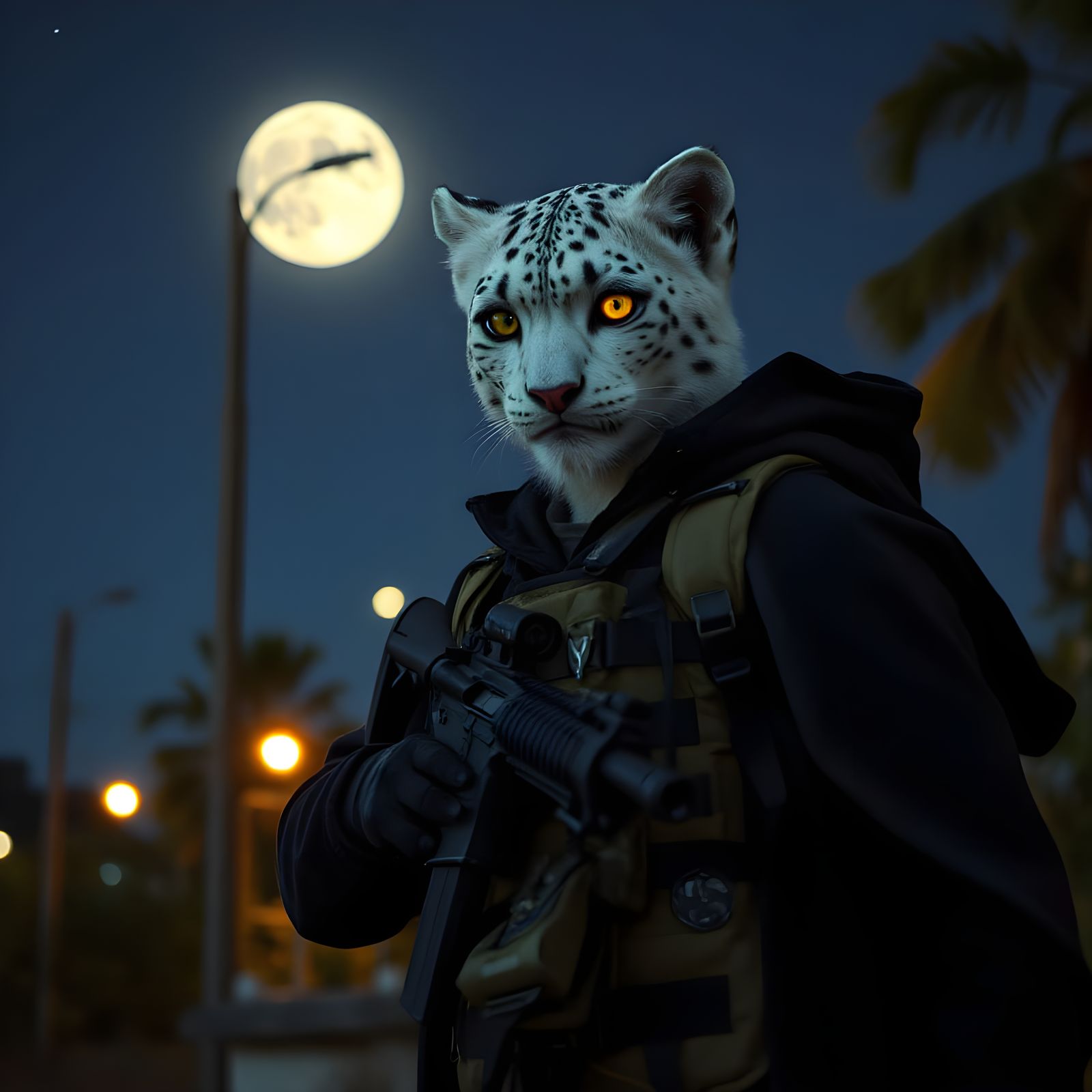 Snow Leopard Vampire Soldier Ambushing in Rio