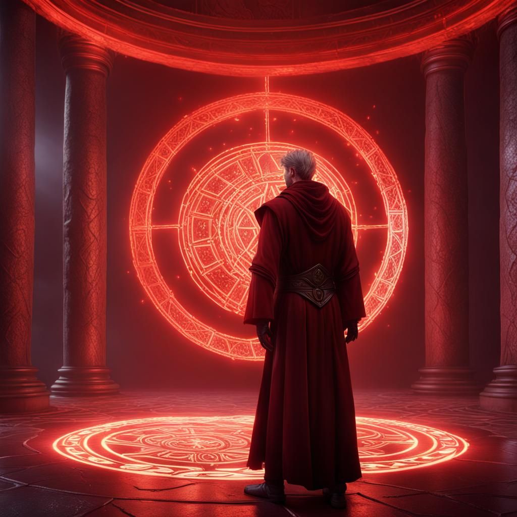 Warlock Summons Magic Circle: Fantasy Concept Art