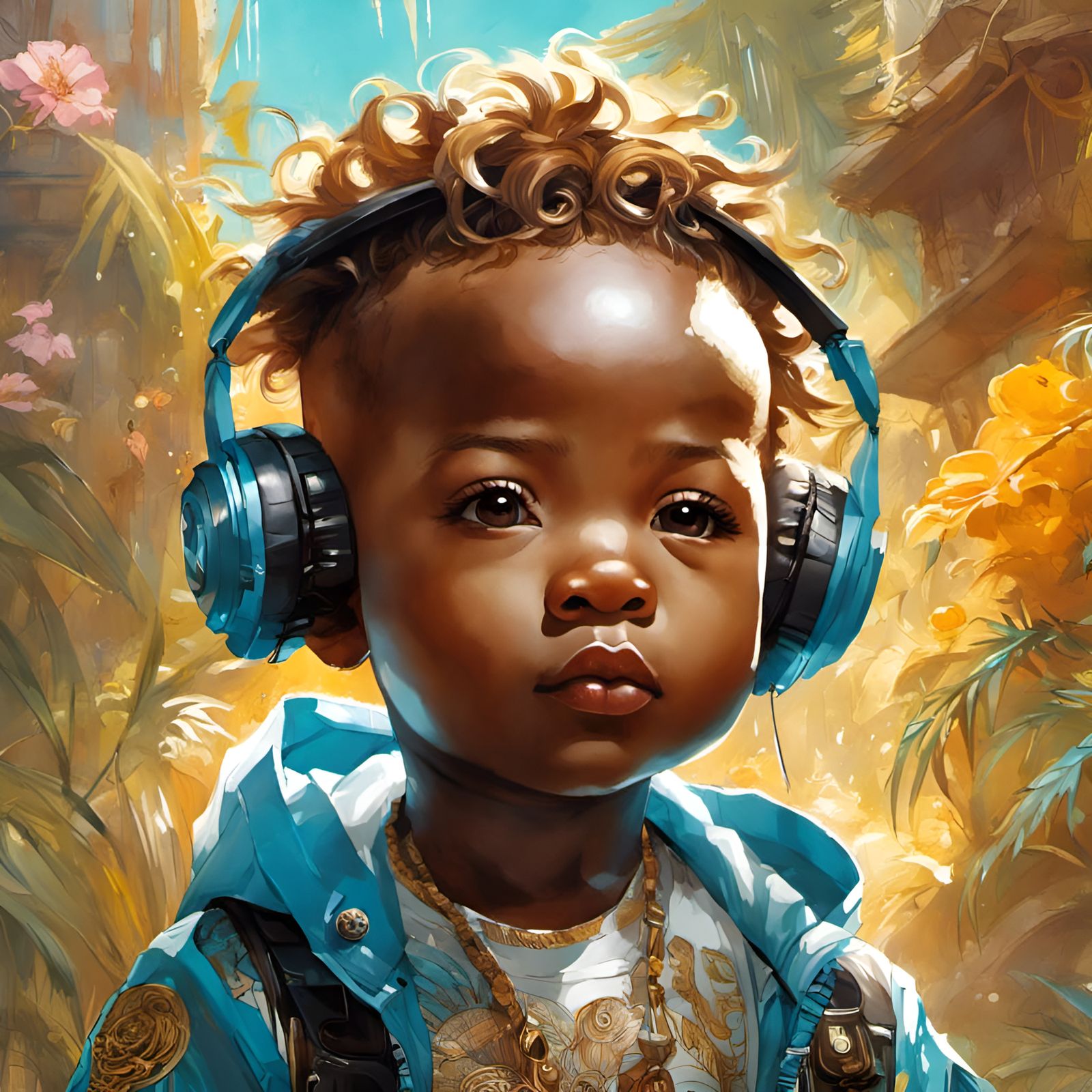 Chibi Baby Shaq Portrait: Digital Character Art