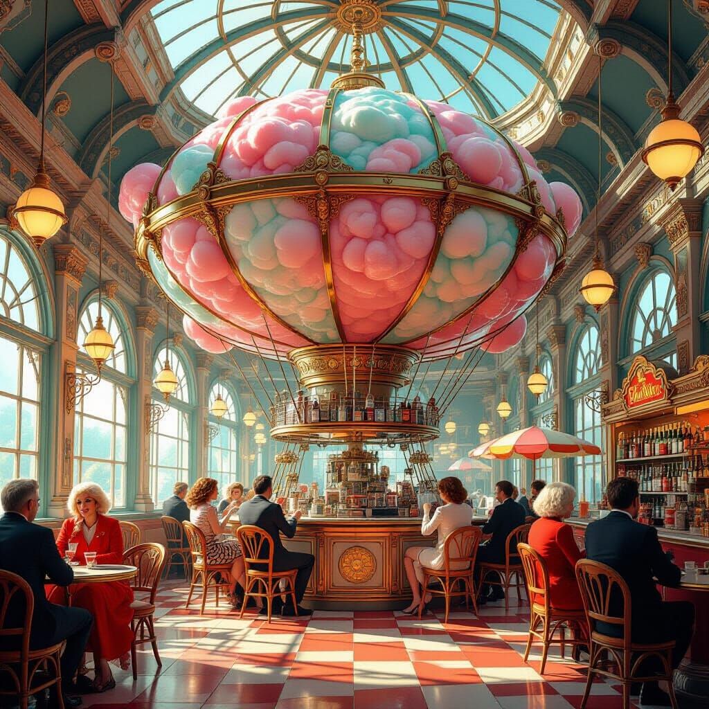 1950s Fantasy Cotton Candy Airship Advertisement