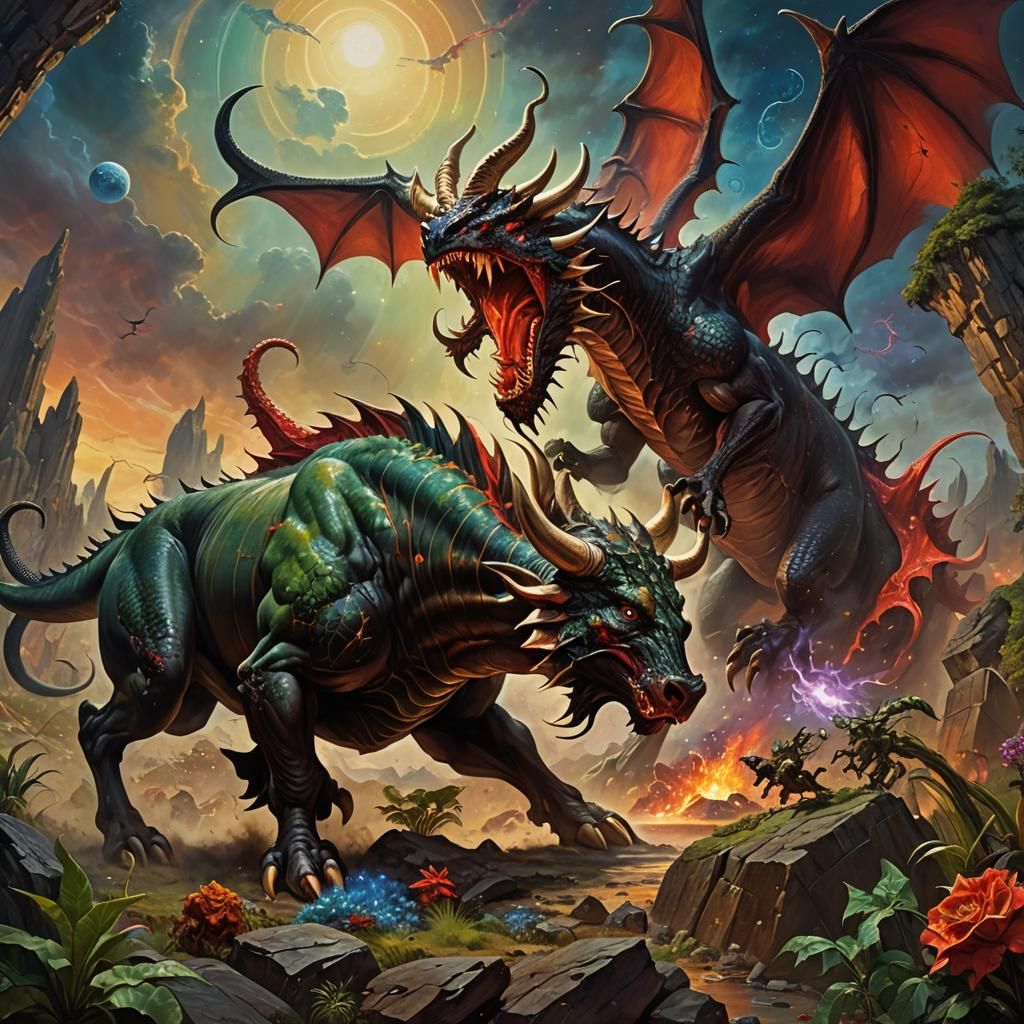 Taurus and Dragon Fight