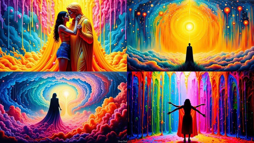 Vibrant Hierophiliac Weather Phenomenon with Hot Wax Rain