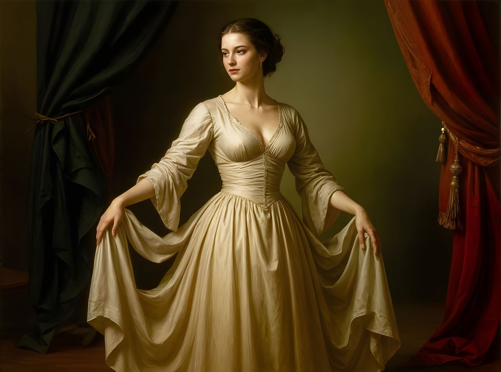 Feminine Beauty as Oil Painting