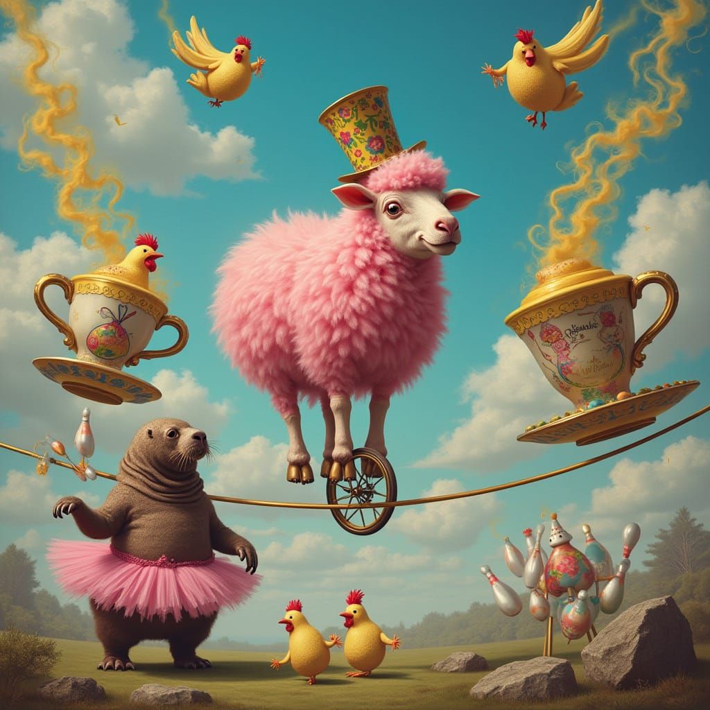 Whimsical Surrealism in Dreamlike Colors - Nightcafe AI Art