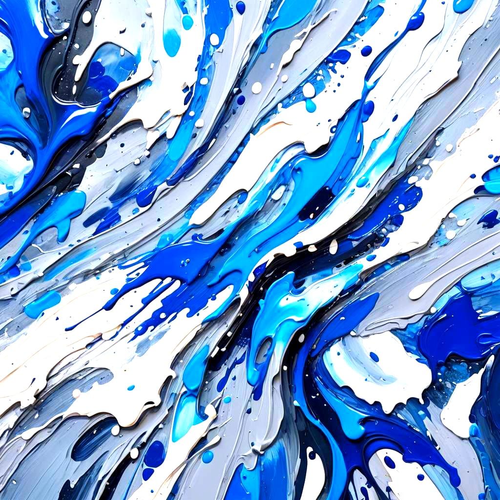 Abstract Blue Oil Painting in Gurney Style