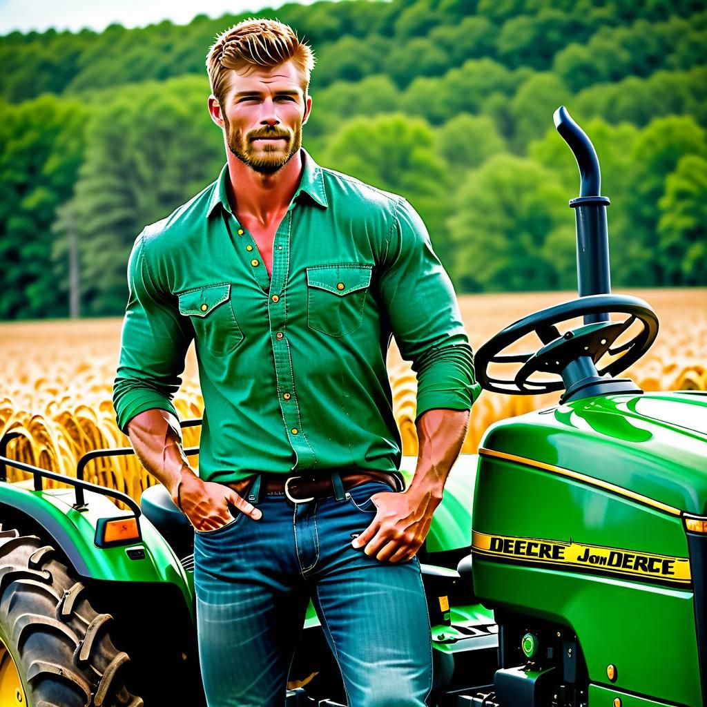 Country Boy on Tractor: Rustic Charm