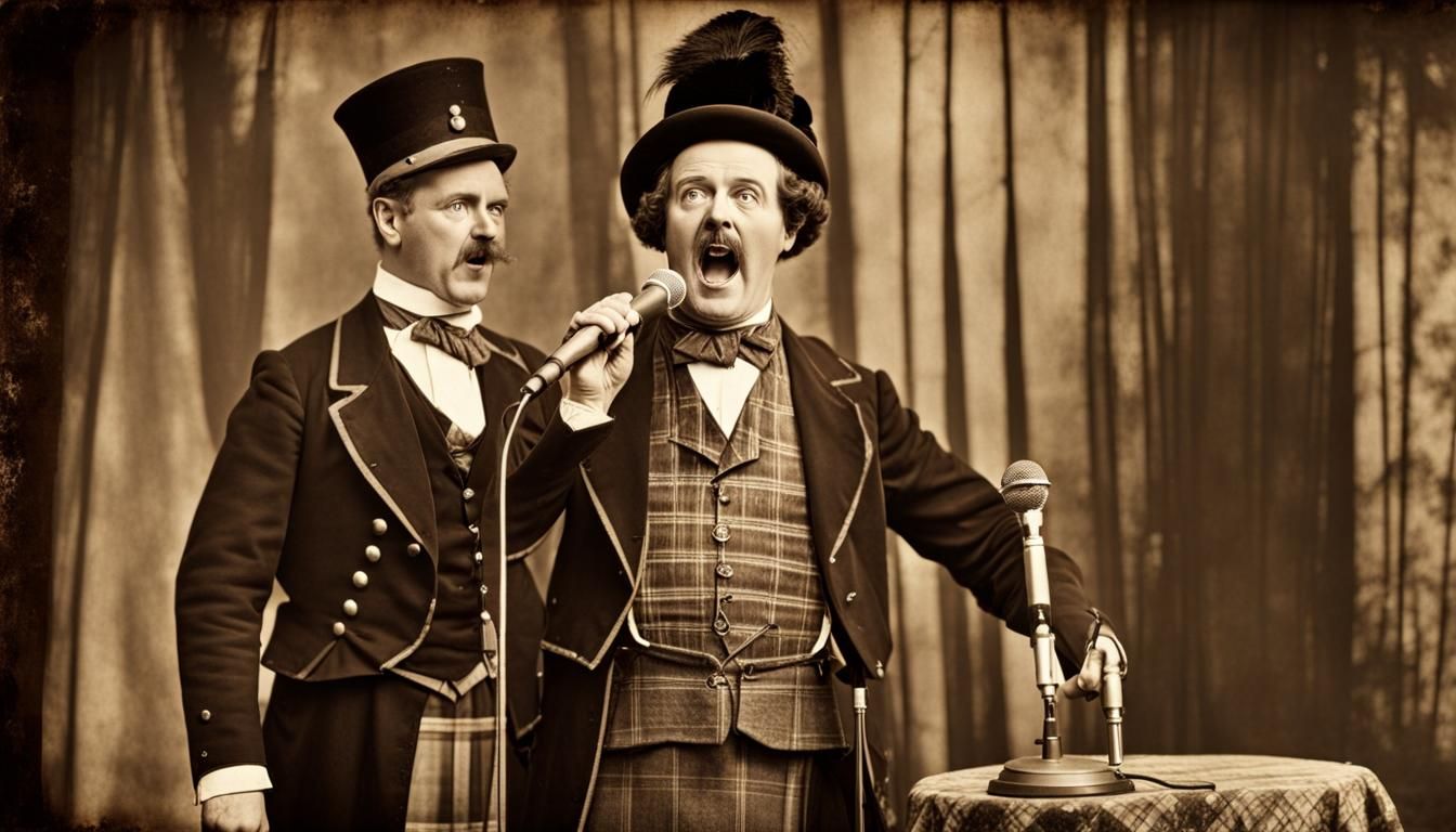 The Caledonian comedy stylings of Haggis McTickle seen here on stage with his short-lived double-act partner, Chortles M...