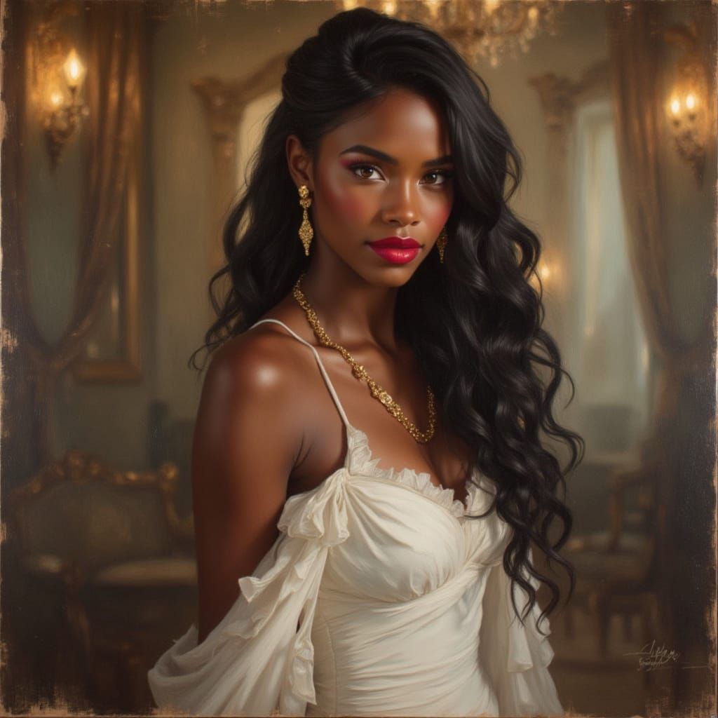 African Goddess Kelly Rowland in Glamorous Ballroom