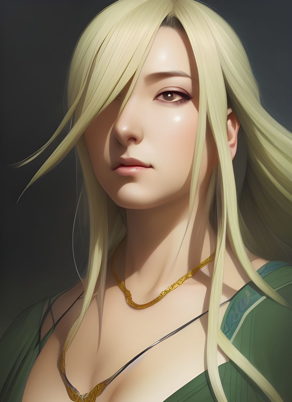 Tsunade Portrait in Detailed Digital Painting Style