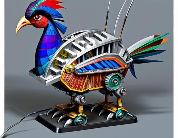Mechanical Pheasant Robot in Frank Stella Style