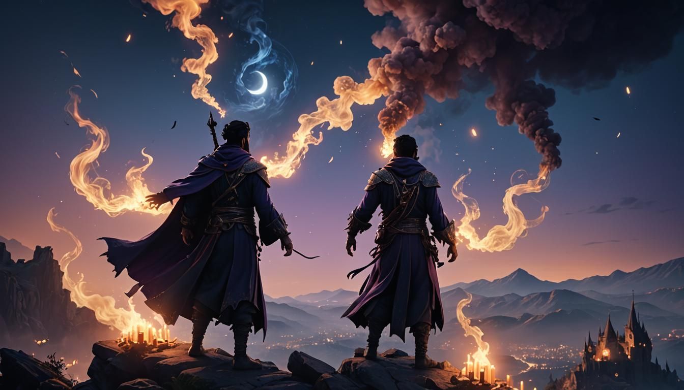 Mystical Silhouette in Moonlit Fantasy Concept Art