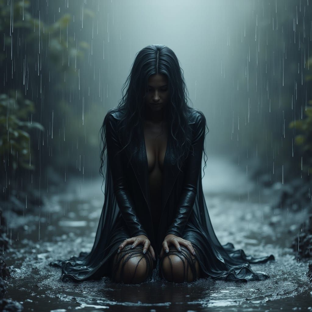 Grief in the Flood: A Melancholic Illustration