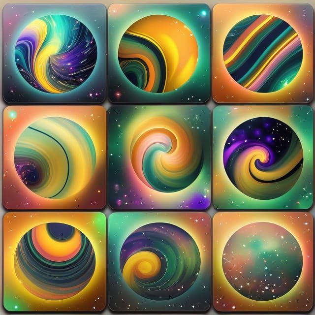 Collectible Trading Cards of Adorable Planets in Pop Art