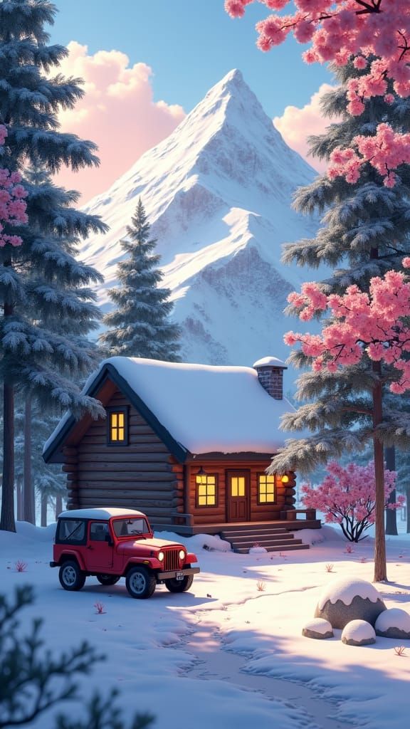 Mountain Cabin Mystery: Anime Scene with Letter