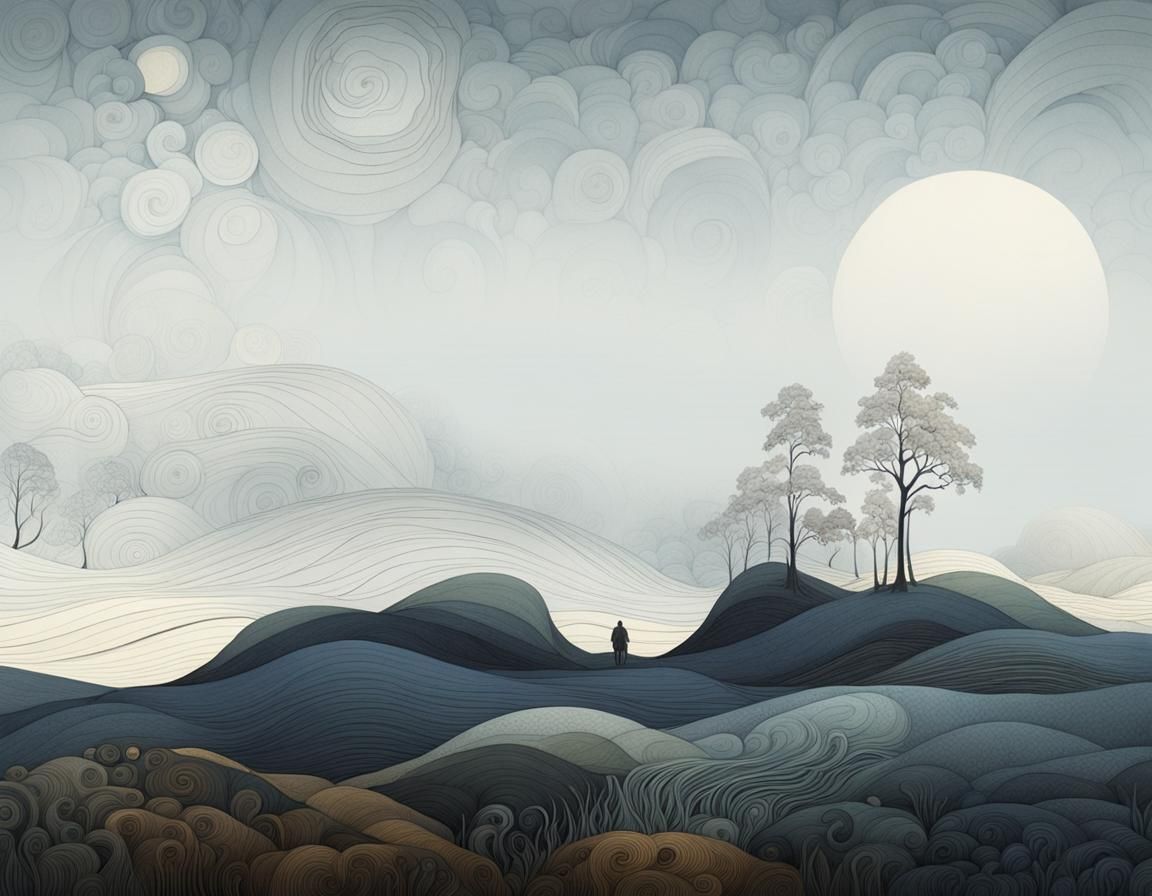 Whimsical Landscape in John Bauer Style