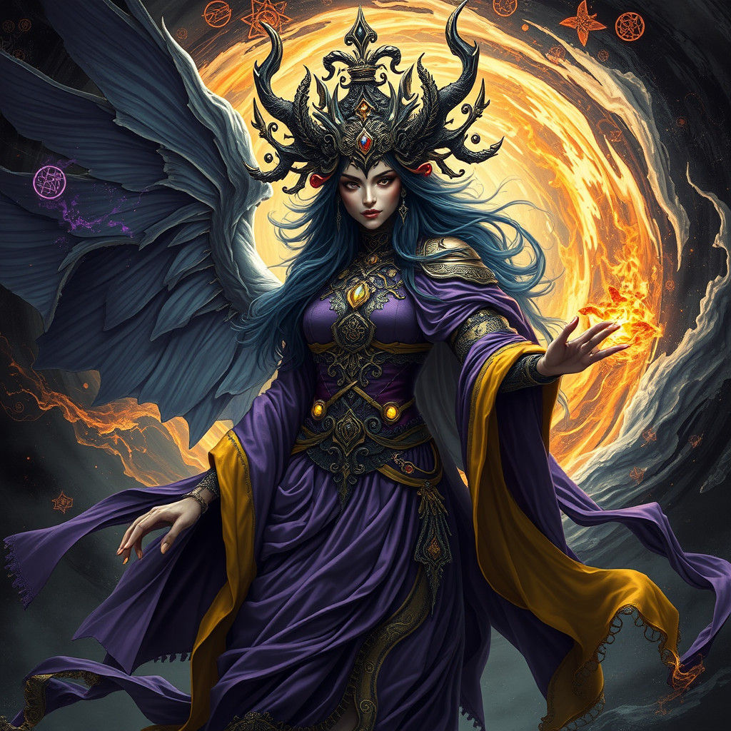 Elemental Goddess in Dark Fantasy Style