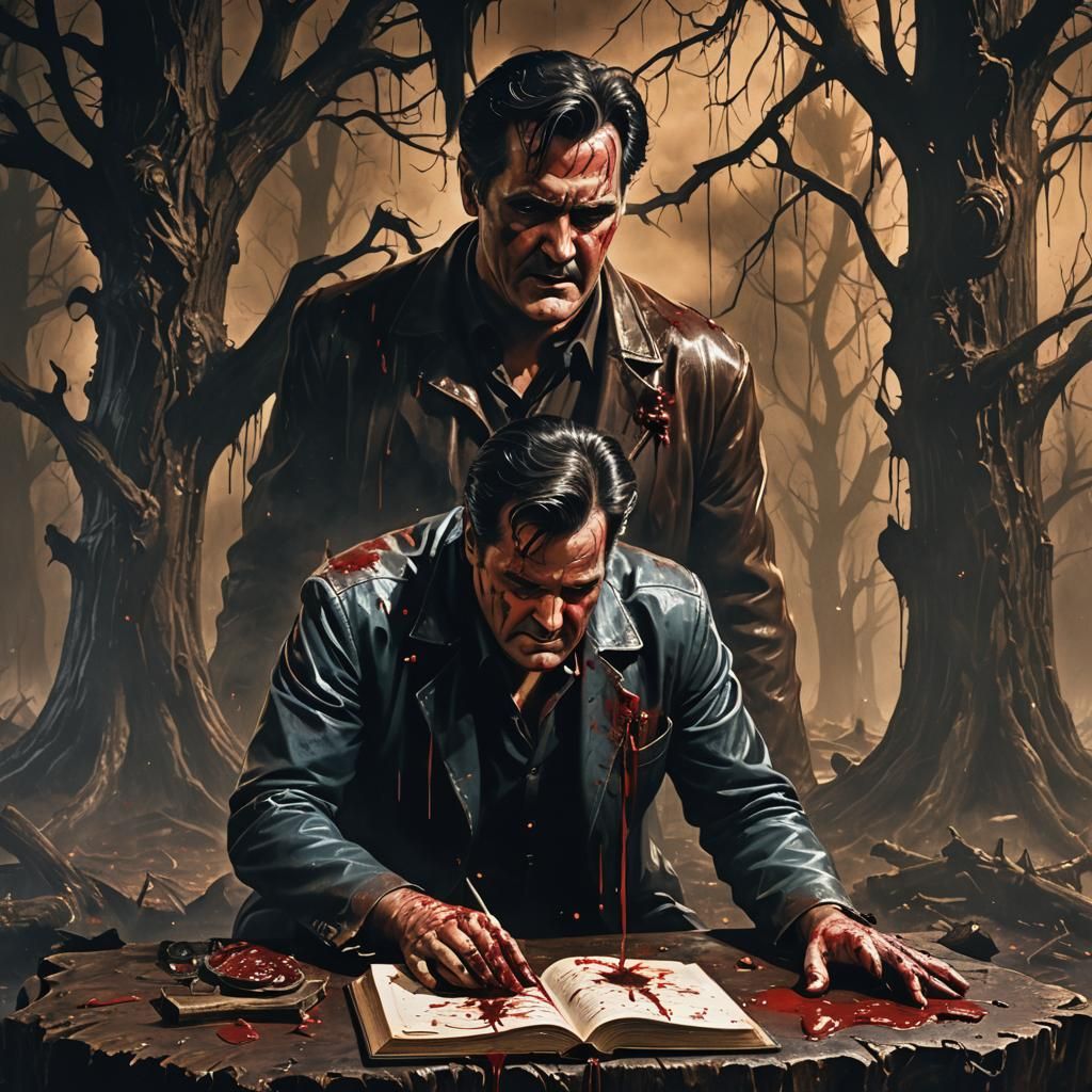 Blood Vomiting Dark Fantasy Book Illustration