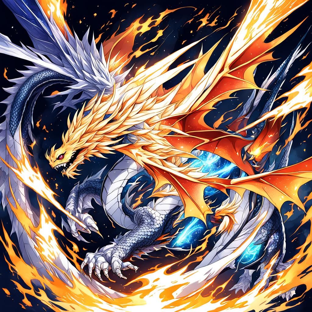 Majestic Dragon with Time, Space, and Fire Powers